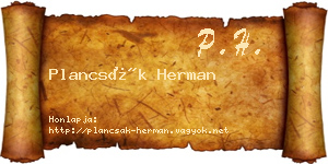 Plancsák Herman névjegykártya